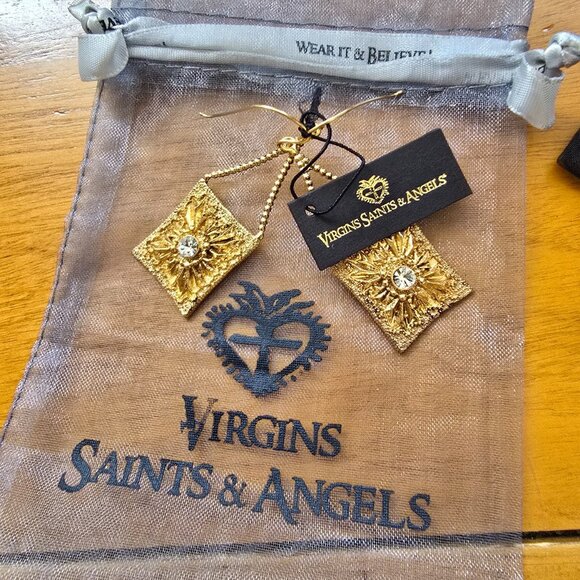 Virgins, Saints and Angels Electra Shield Earrings NWT - Picture 1 of 6
